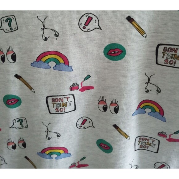 Divided H&M Graphic Sweatshirt Women's Large Gray Crewneck Pullover Lightweight - Picture 4 of 10